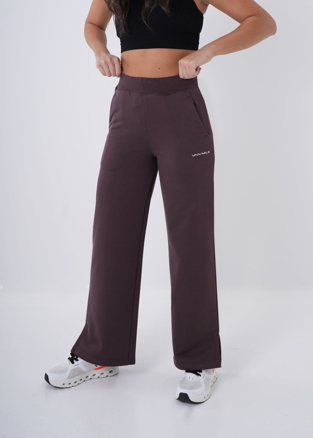 Women's VAN MILE VNML Flared Cotton Pant in Brown – front view