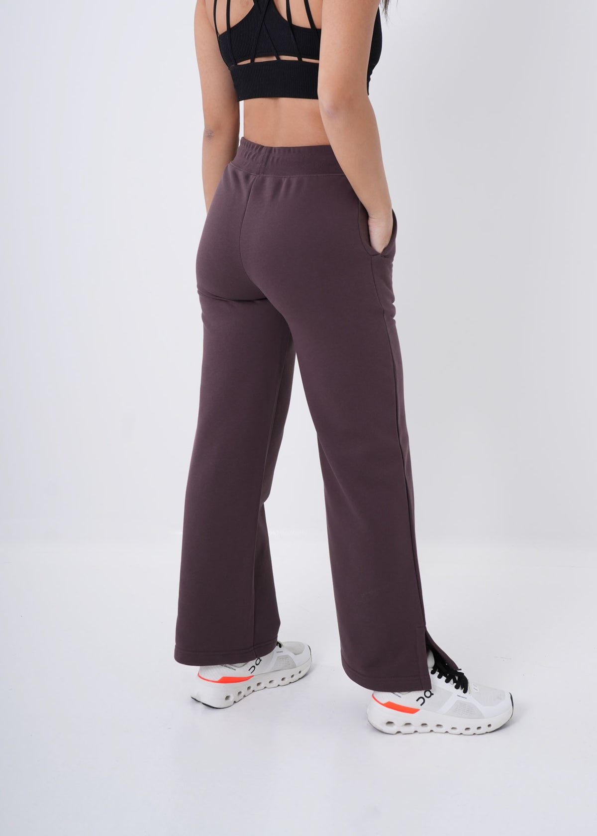 Women's VAN MILE VNML Flared Cotton Pant in Brown – back view