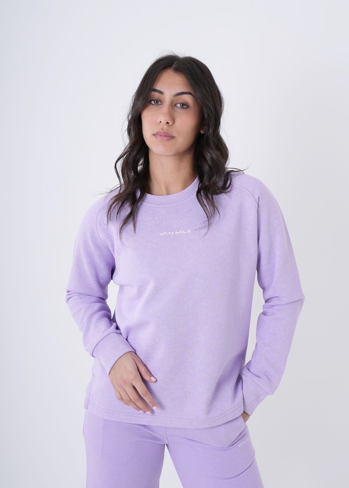 Women's VAN MILE VNML Printed Sweatshirt in Lilac – front view