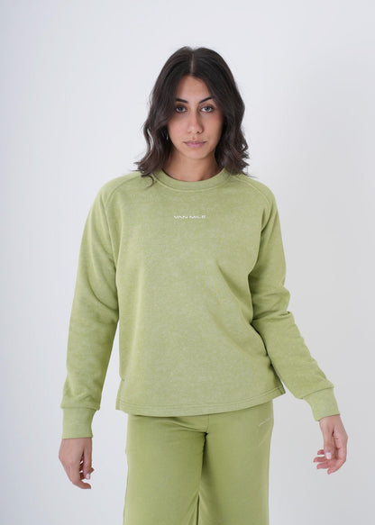 Women's VAN MILE VNML Printed Sweatshirt in Lime Green – front view