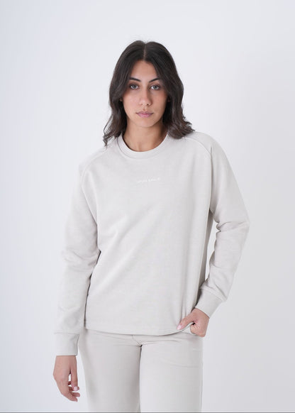 Women's VAN MILE VNML Printed Sweatshirt in Beige – front view