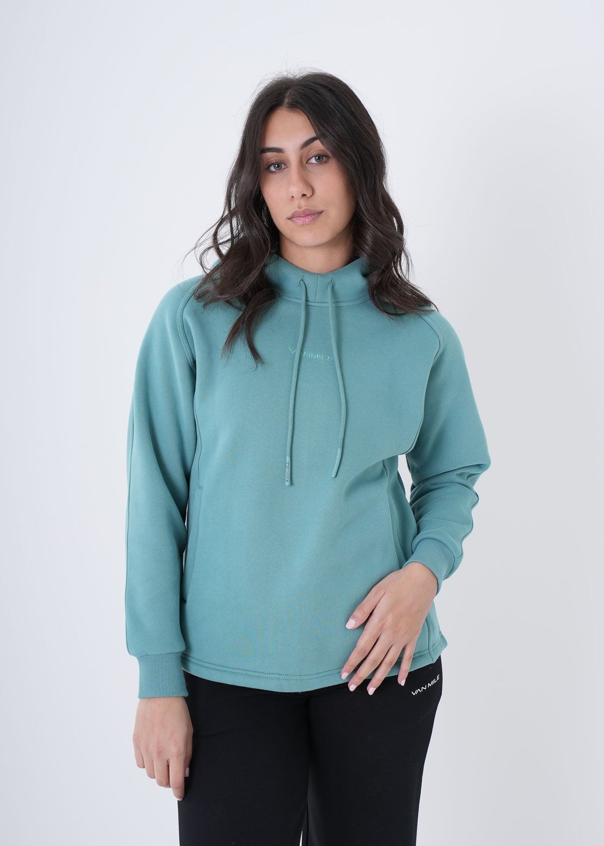Women's VAN MILE VNML Hoodie in Turquoise – front view