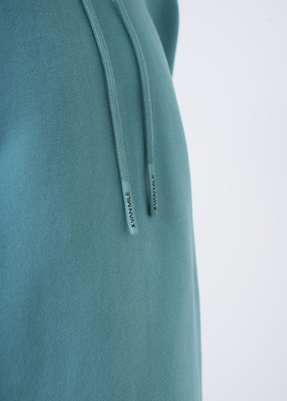 Women's VAN MILE VNML Hoodie in Turquoise – drawstring logo detail