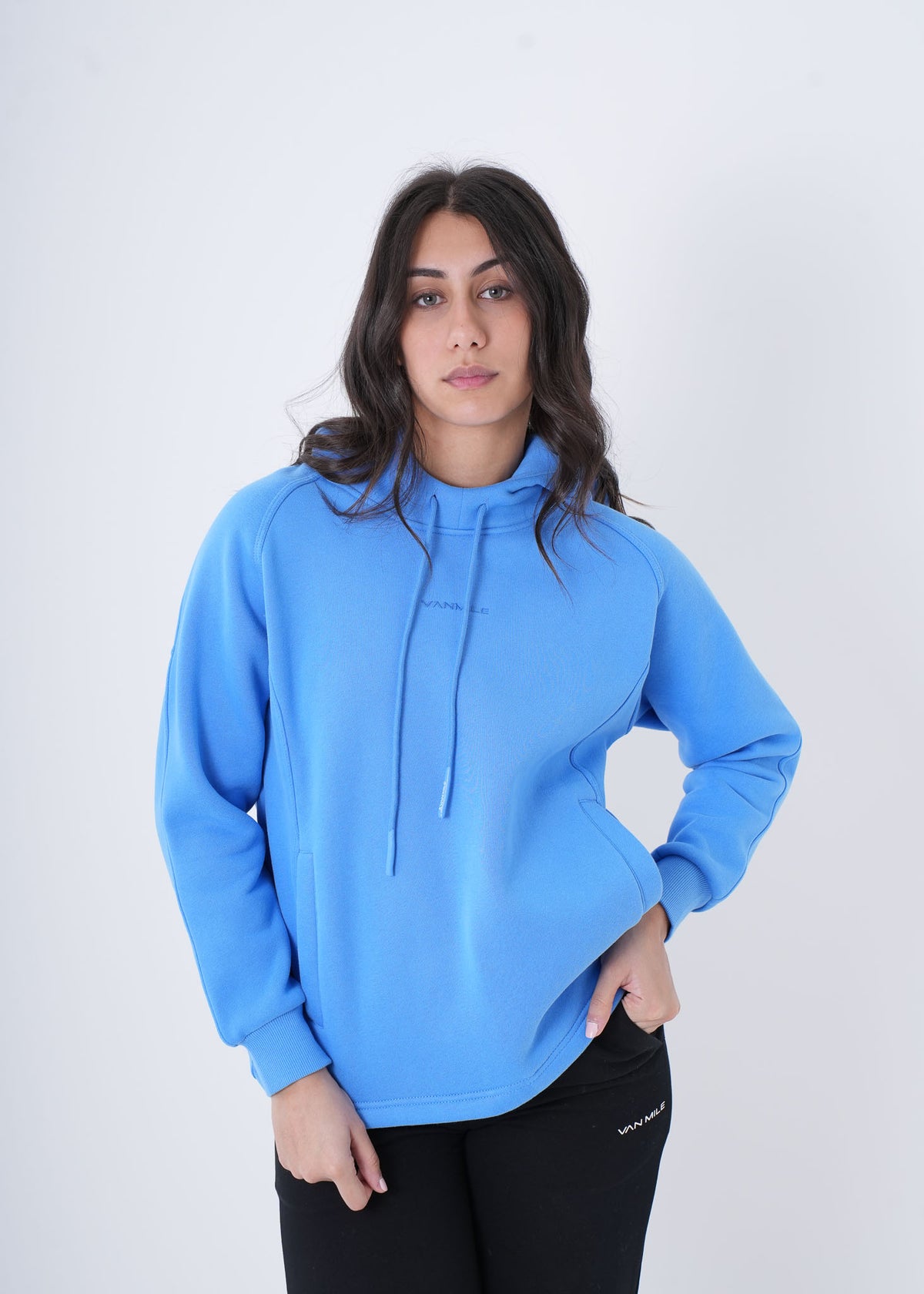 Women's VAN MILE VNML Hoodie in Sky Blue – front view
