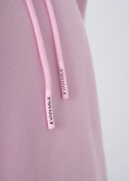Women's VAN MILE VNML Hoodie in Pink – drawstring logo detail