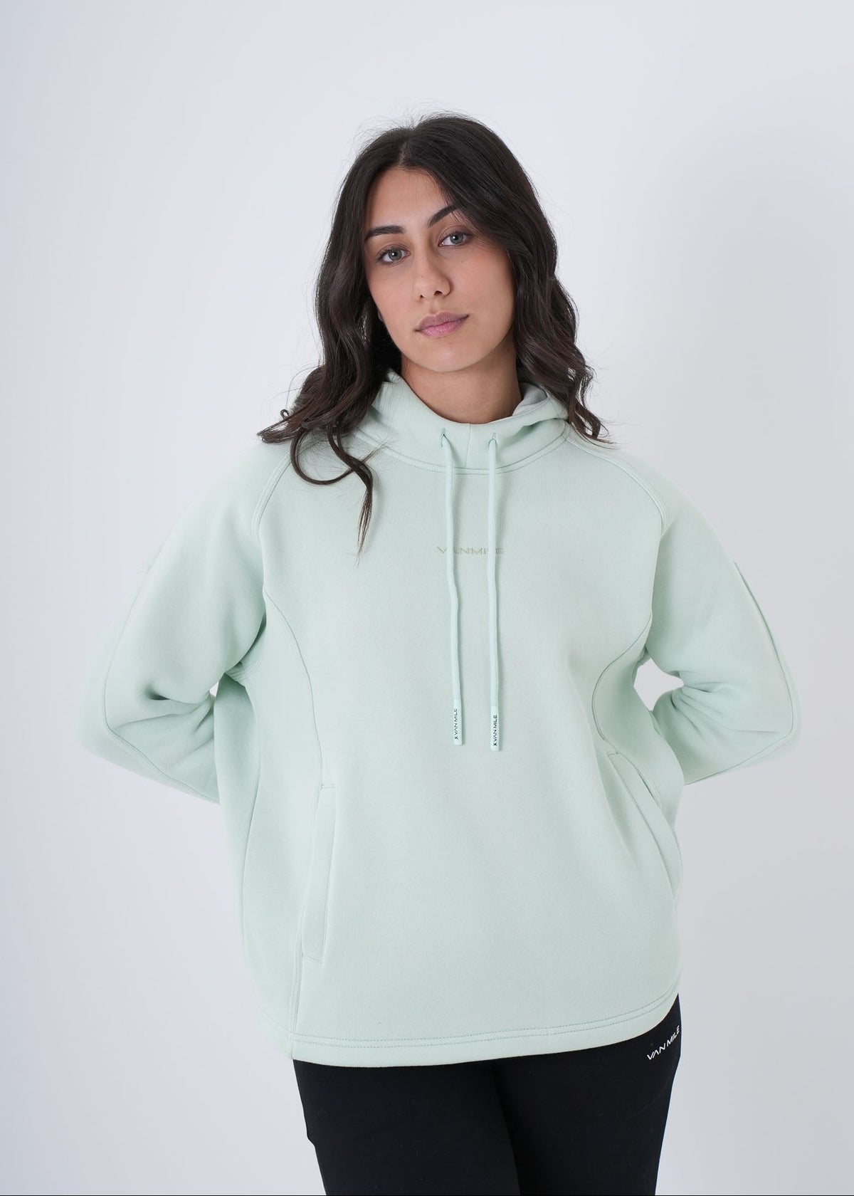 Women's VAN MILE VNML Hoodie in Mint Green – front view
