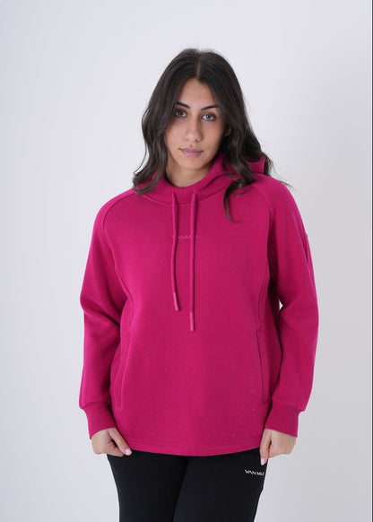 Women's VAN MILE VNML Hoodie in Cerise – front view