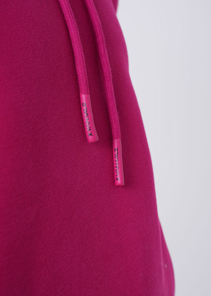 Women's VAN MILE VNML Hoodie in Cerise – drawstring logo detail