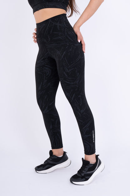Women's VAN MILE Ignite Leggings in Black Printed – side view