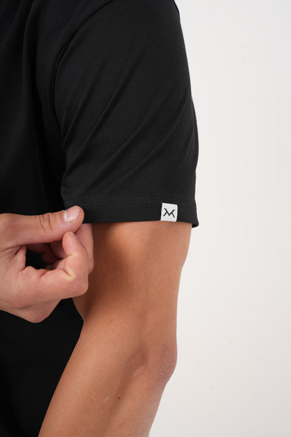Men's VAN MILE Basic T-Shirt in Black – logo detail