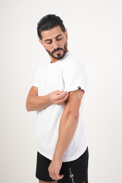 Men's VAN MILE Basic T-Shirt in White – sleeve detail