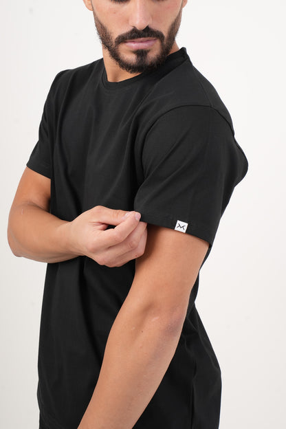 Men's VAN MILE Basic T-Shirt in Black – sleeve detail