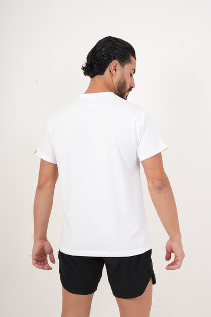 Men's VAN MILE Basic T-Shirt in White – back view