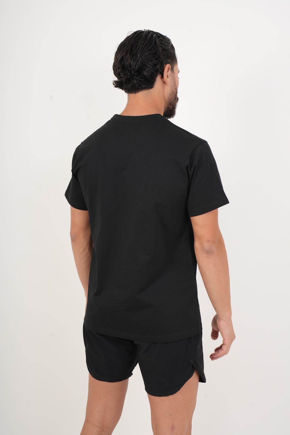 Men's VAN MILE Basic T-Shirt in Black – back view