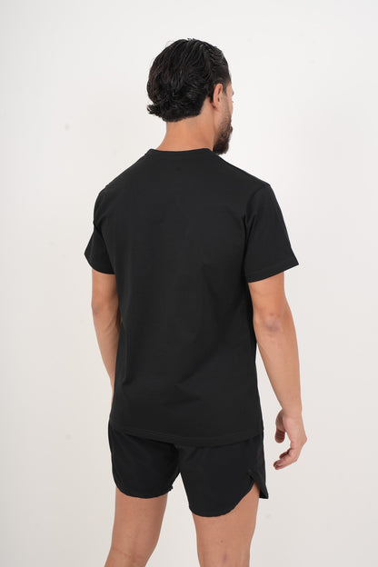 Men's VAN MILE Basic T-Shirt in Black – back view
