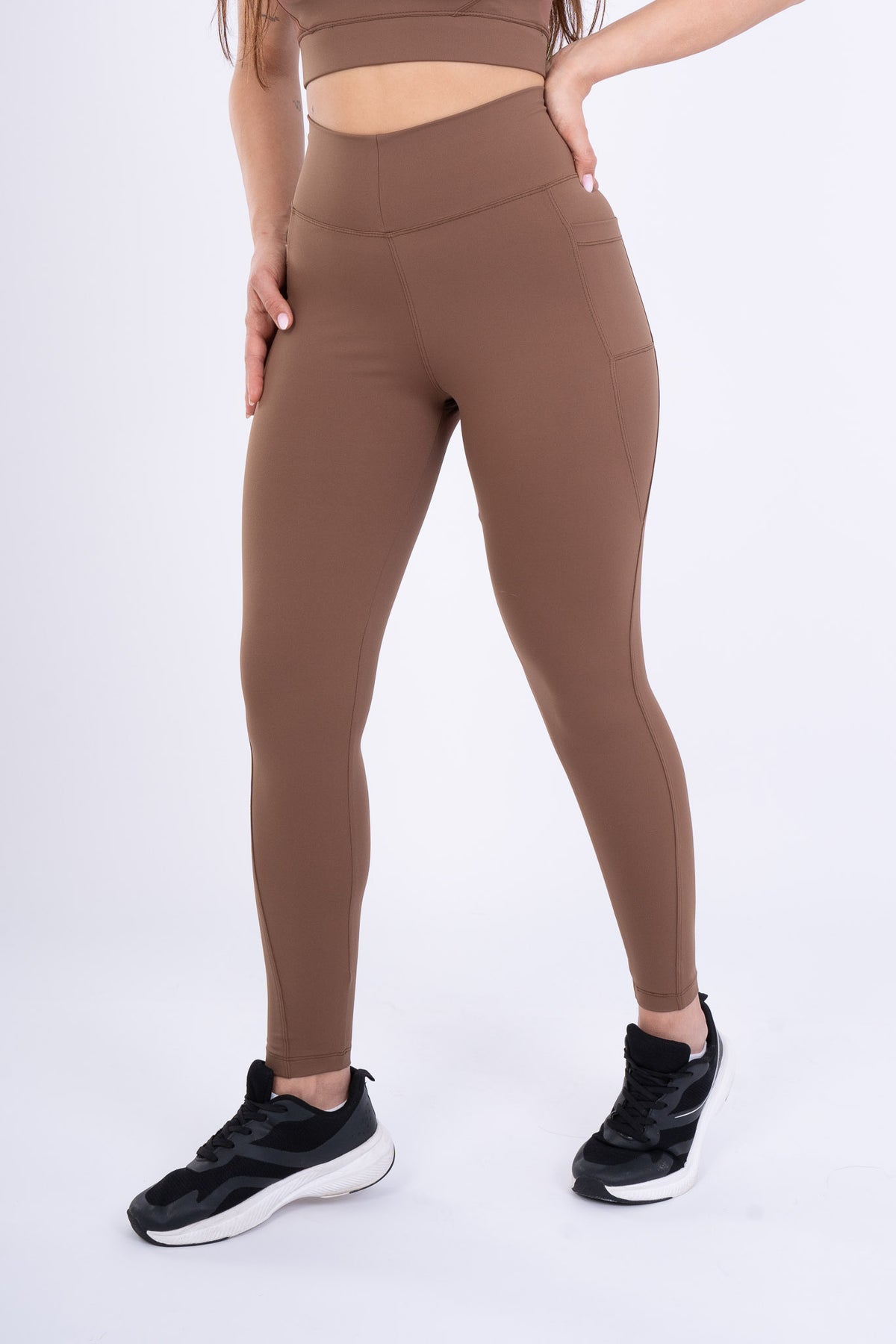 Women's VAN MILE Reborn Leggings in Brown – front view