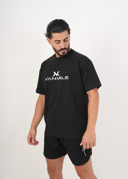 Men's VAN MILE IMPACT Oversized T-Shirt in Black – front view