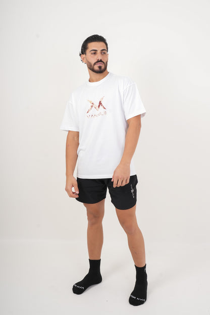 Men's VAN MILE ARMY Oversized T-Shirt in White – front view