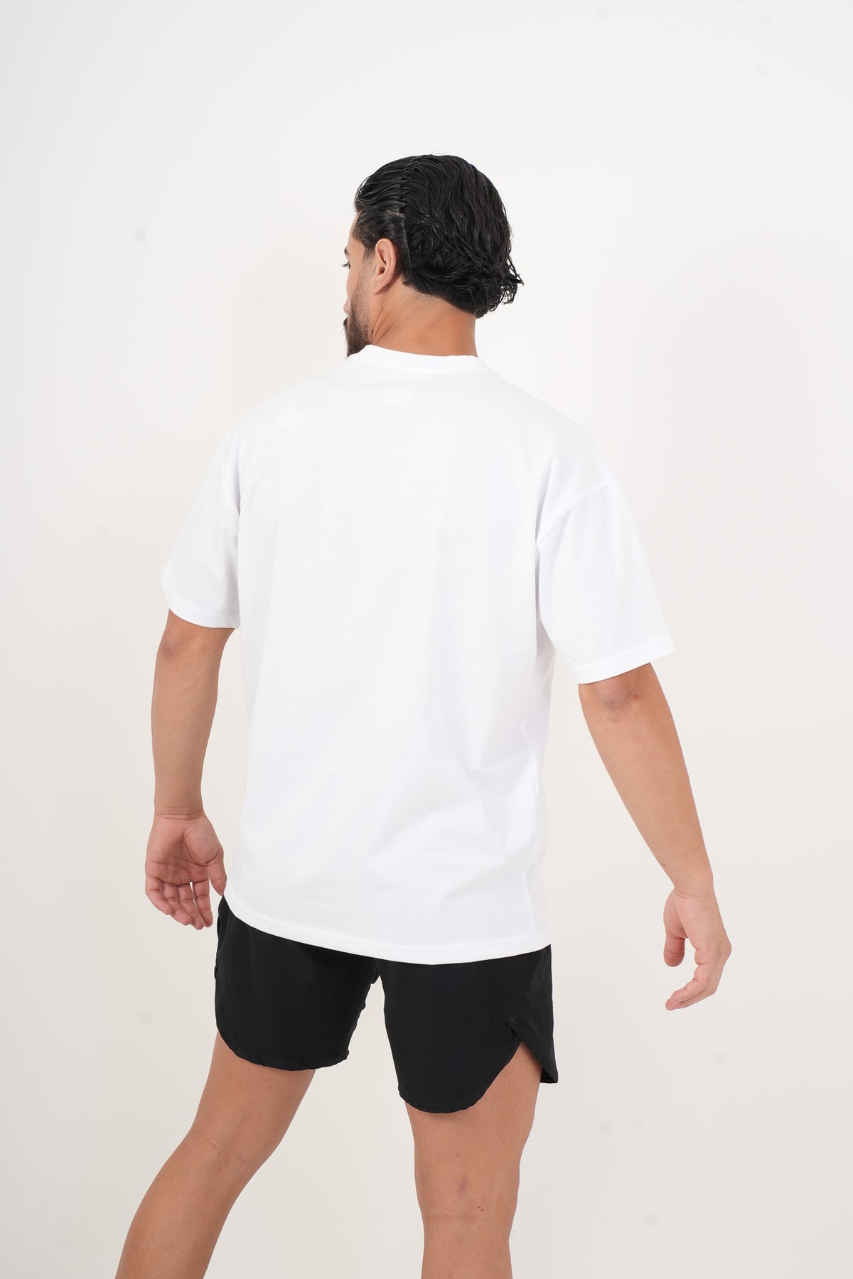 Men's VAN MILE ARMY Oversized T-Shirt in White – back view
