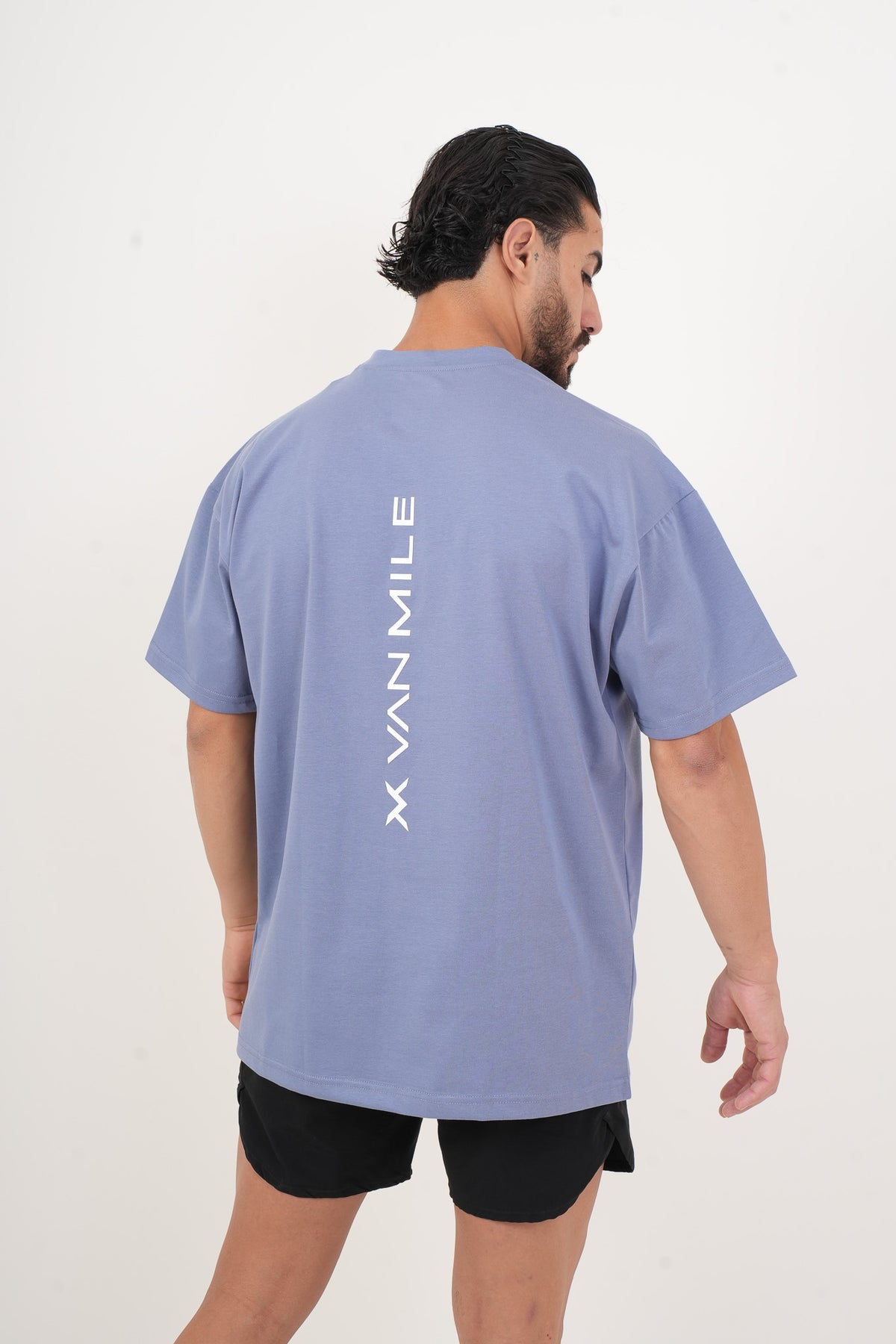 Men's VAN MILE Legacy Oversized T-Shirt in Baby Blue – back view