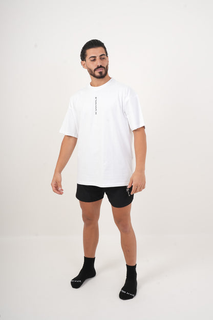 Men's VAN MILE Legacy Oversized T-Shirt in White – full-length front view