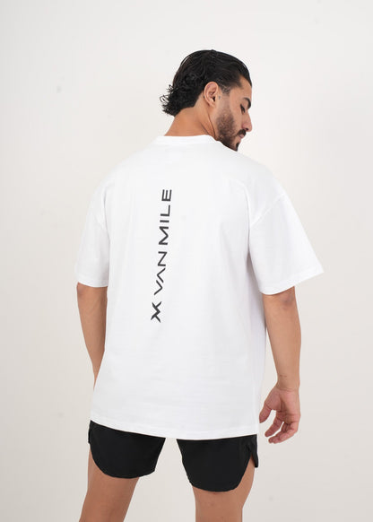 Men's VAN MILE Legacy Oversized T-Shirt in White – back view