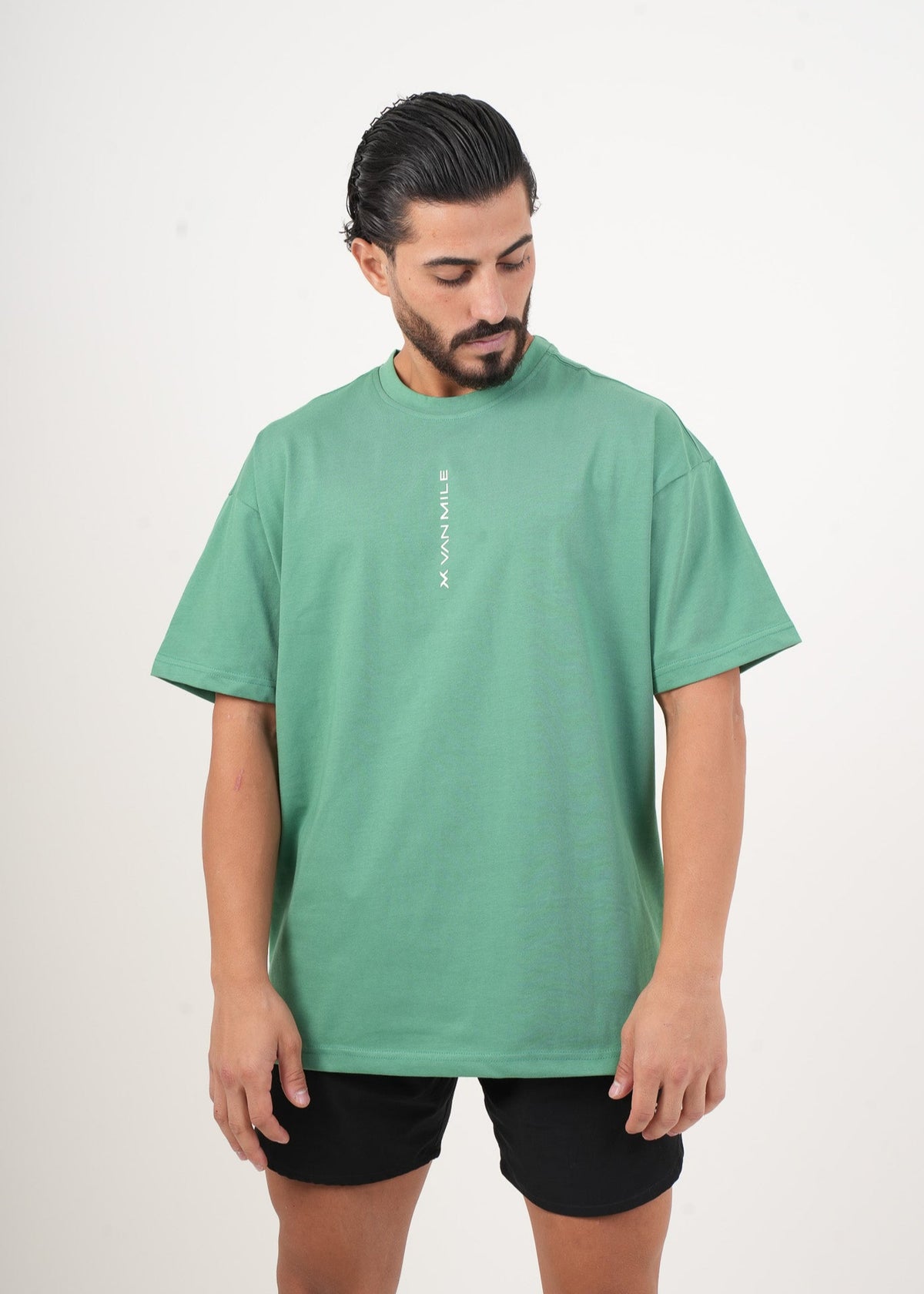Men's VAN MILE Legacy Oversized T-Shirt in Green – front view