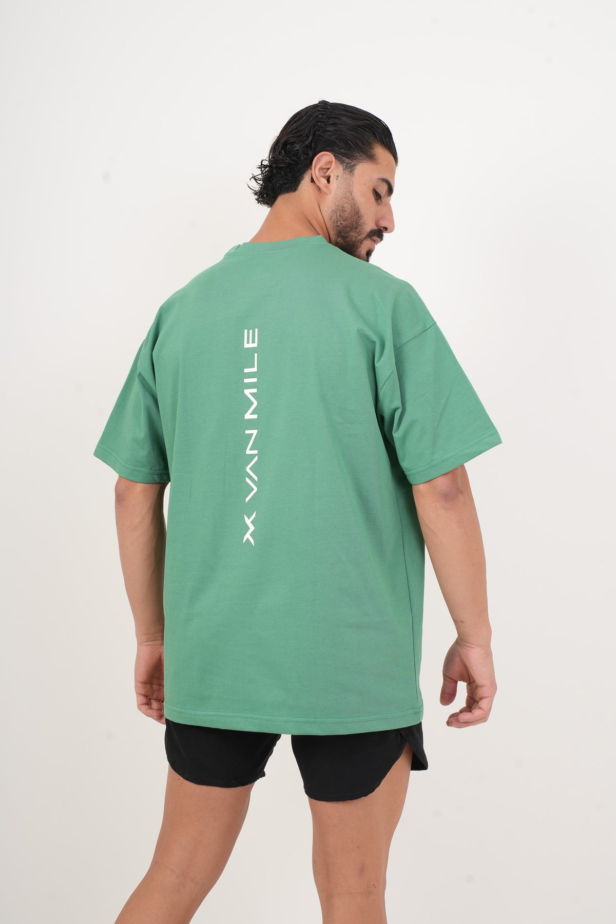 Men's VAN MILE Legacy Oversized T-Shirt in Green – back view