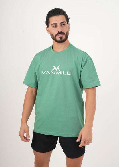 Men's VAN MILE IMPACT Oversized T-Shirt in Green – front view