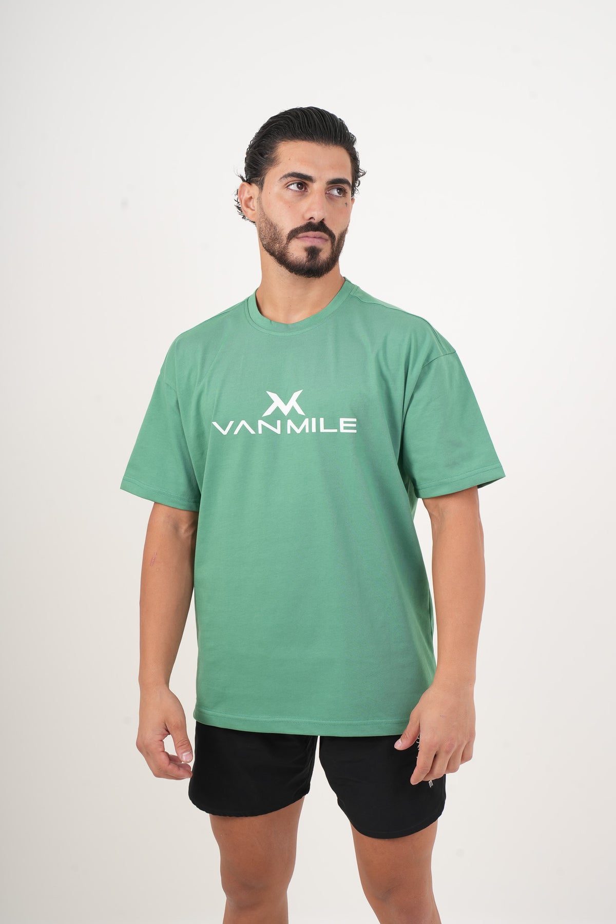 Men's VAN MILE IMPACT Oversized T-Shirt in Green – front view