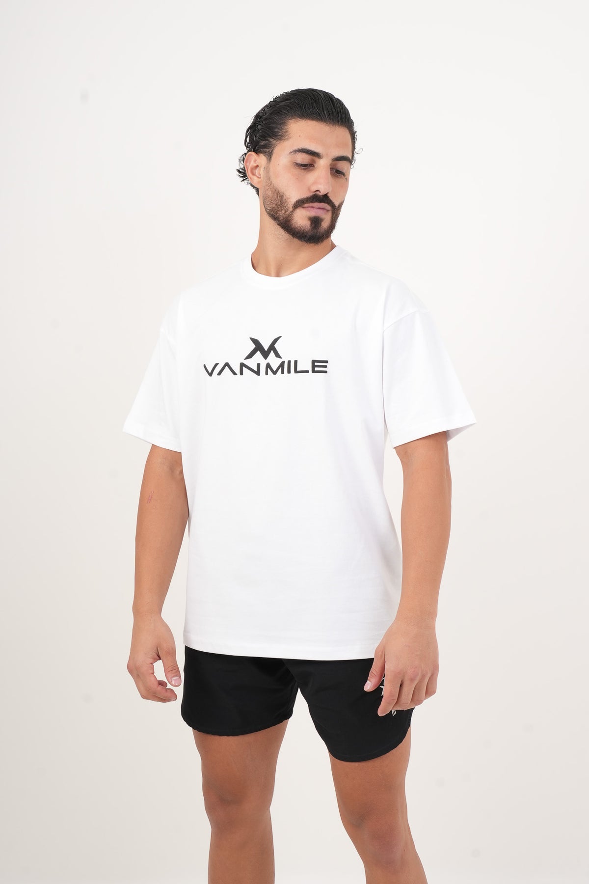 Men's VAN MILE IMPACT Oversized T-Shirt in White – front view