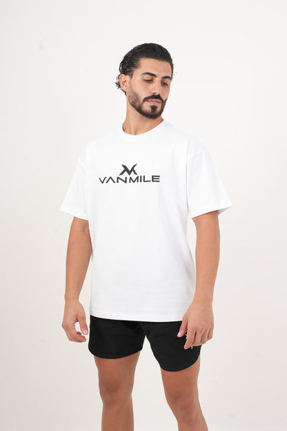 Men's VAN MILE IMPACT Oversized T-Shirt in White – front view