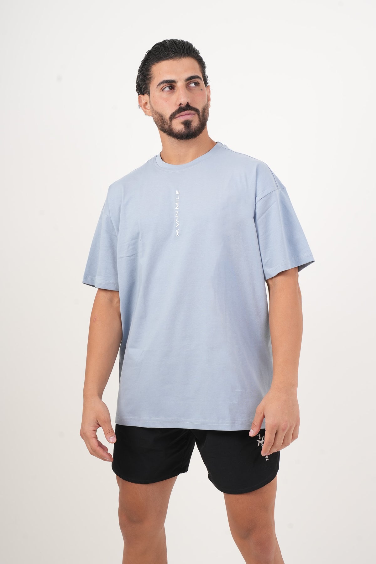Men's VAN MILE Legacy Oversized T-Shirt in Sky Blue – front view