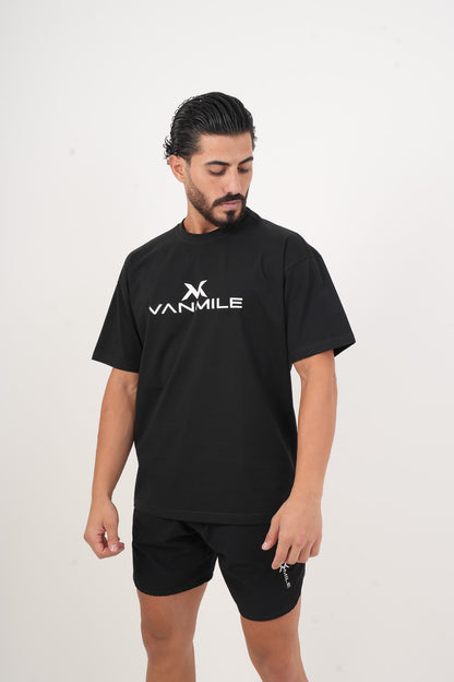 Men's VAN MILE IMPACT Oversized T-Shirt in Black – front view