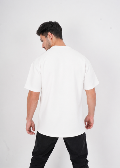 Men's VAN MILE MILESTONE Oversized T-Shirt in White – back view