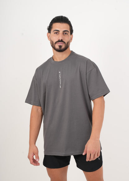 Men's VAN MILE Legacy Oversized T-Shirt in Grey – front view