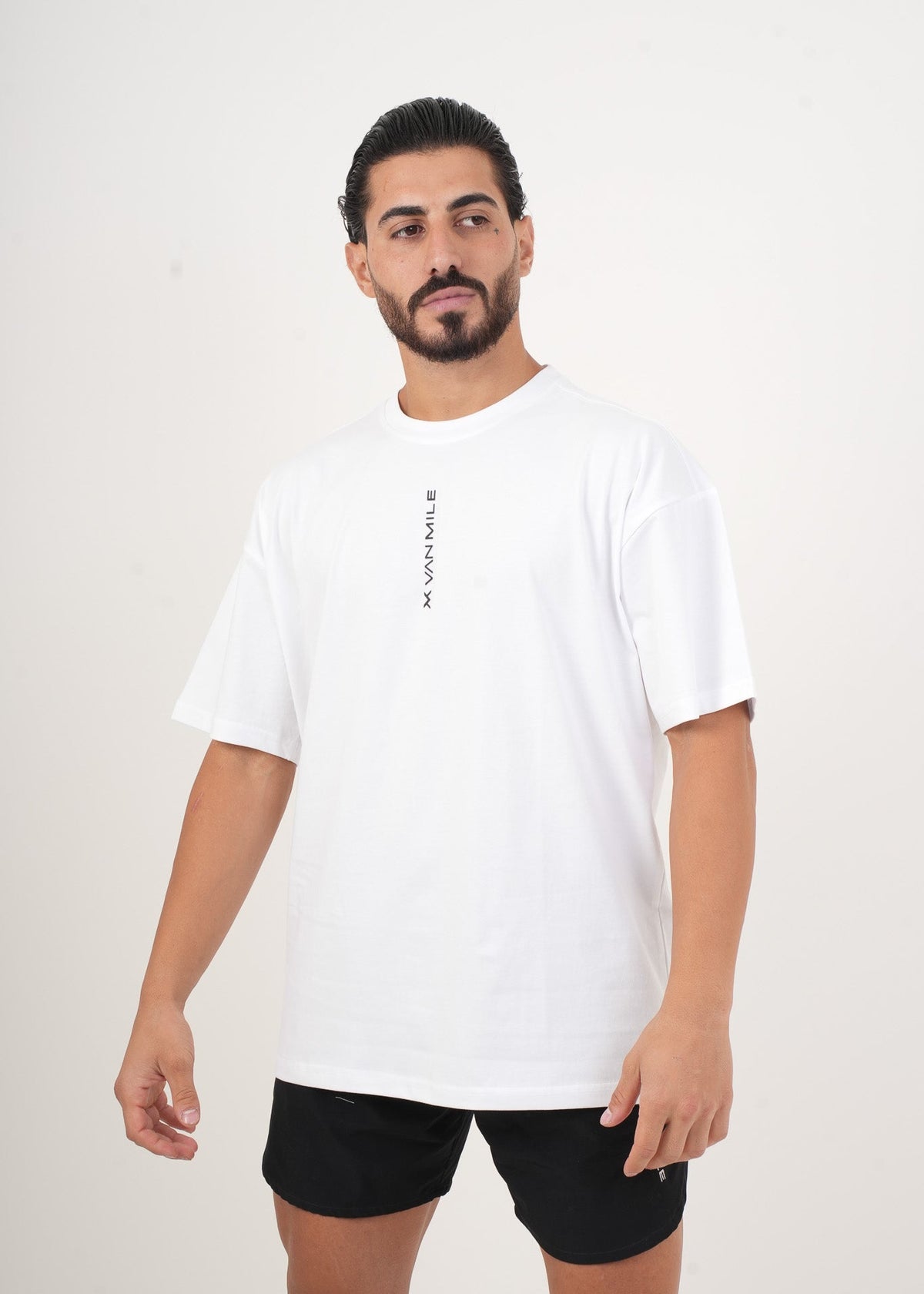 Men's VAN MILE Legacy Oversized T-Shirt in White – front view
