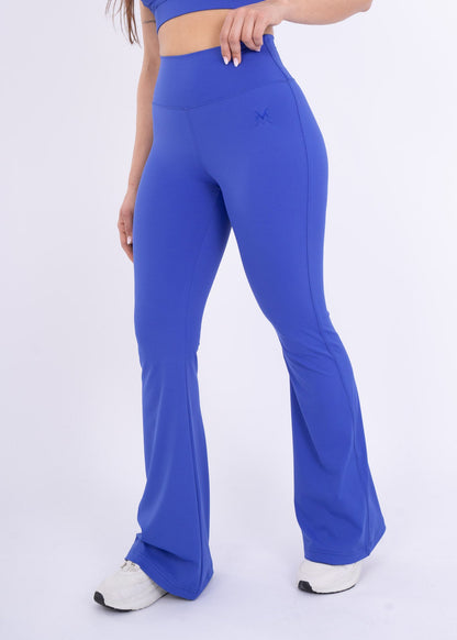 Women's VAN MILE Reborn Flared Leggings in Blue – front view