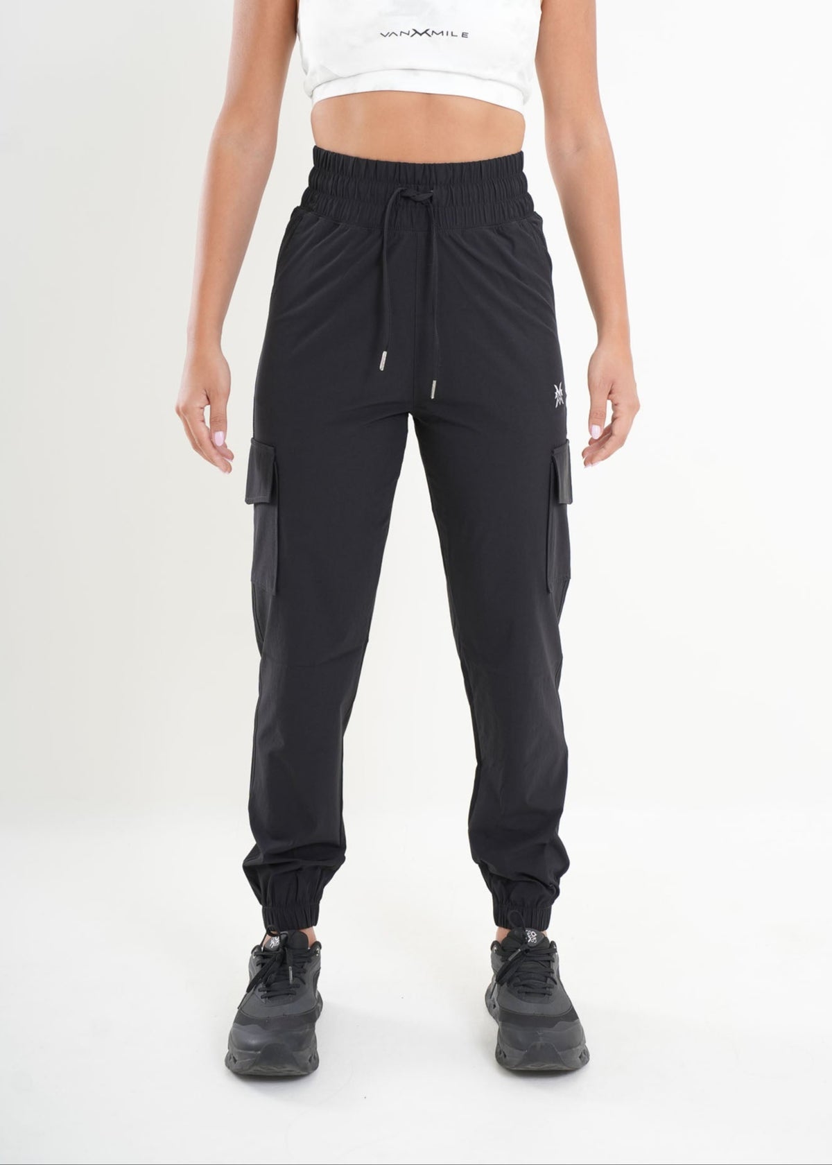 Women's VAN MILE AURORA Cargo Pants in Black – front view