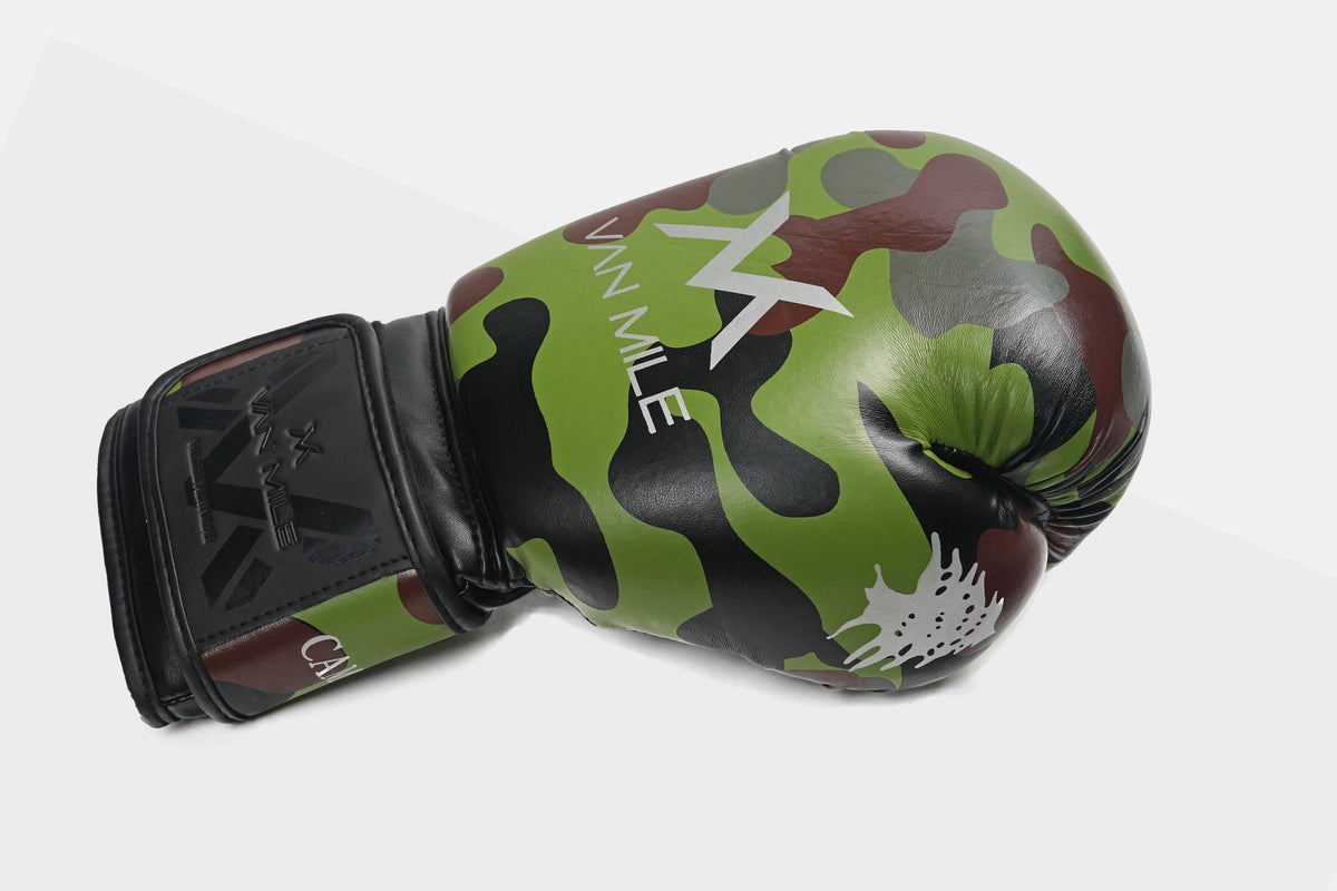 VAN MILE PU 4.0 Boxing Gloves in Camo Green – side view