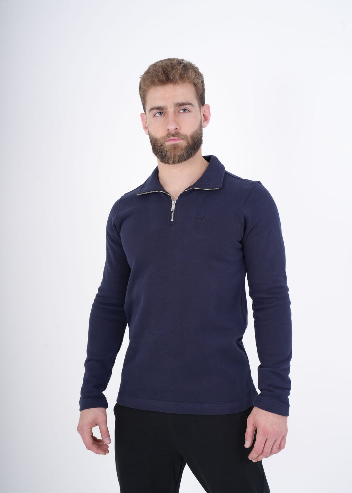 Men's VAN MILE VNML Half Zip Jacket in Navy – front view