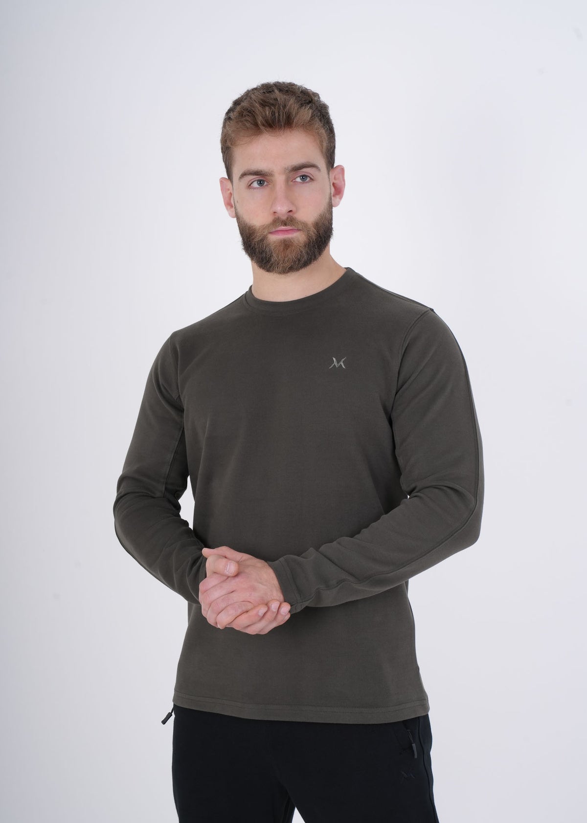 Men's VAN MILE Crewneck Sweatshirt in Onyx Gray – front view