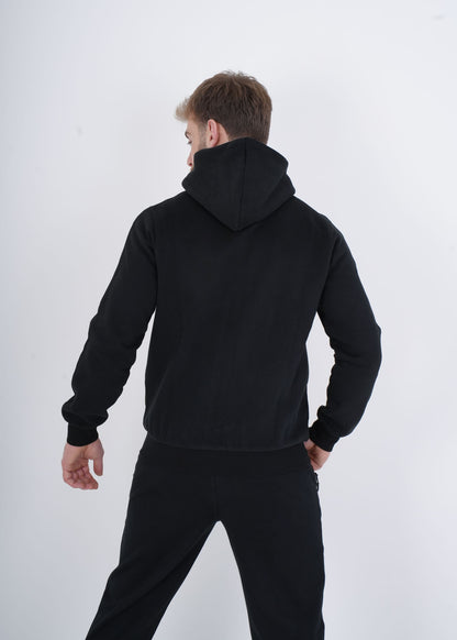 Men's VAN MILE VNML Full Zip Hoodie in Black – back view