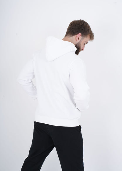 Men's VAN MILE VNML Full Zip Hoodie in White – back view