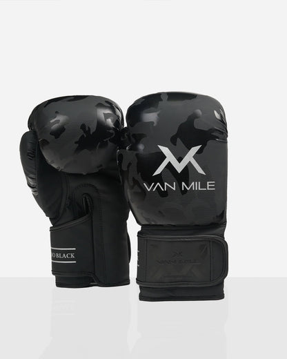 VAN MILE PU 4.0 Boxing Gloves in Camo Black – pair shown