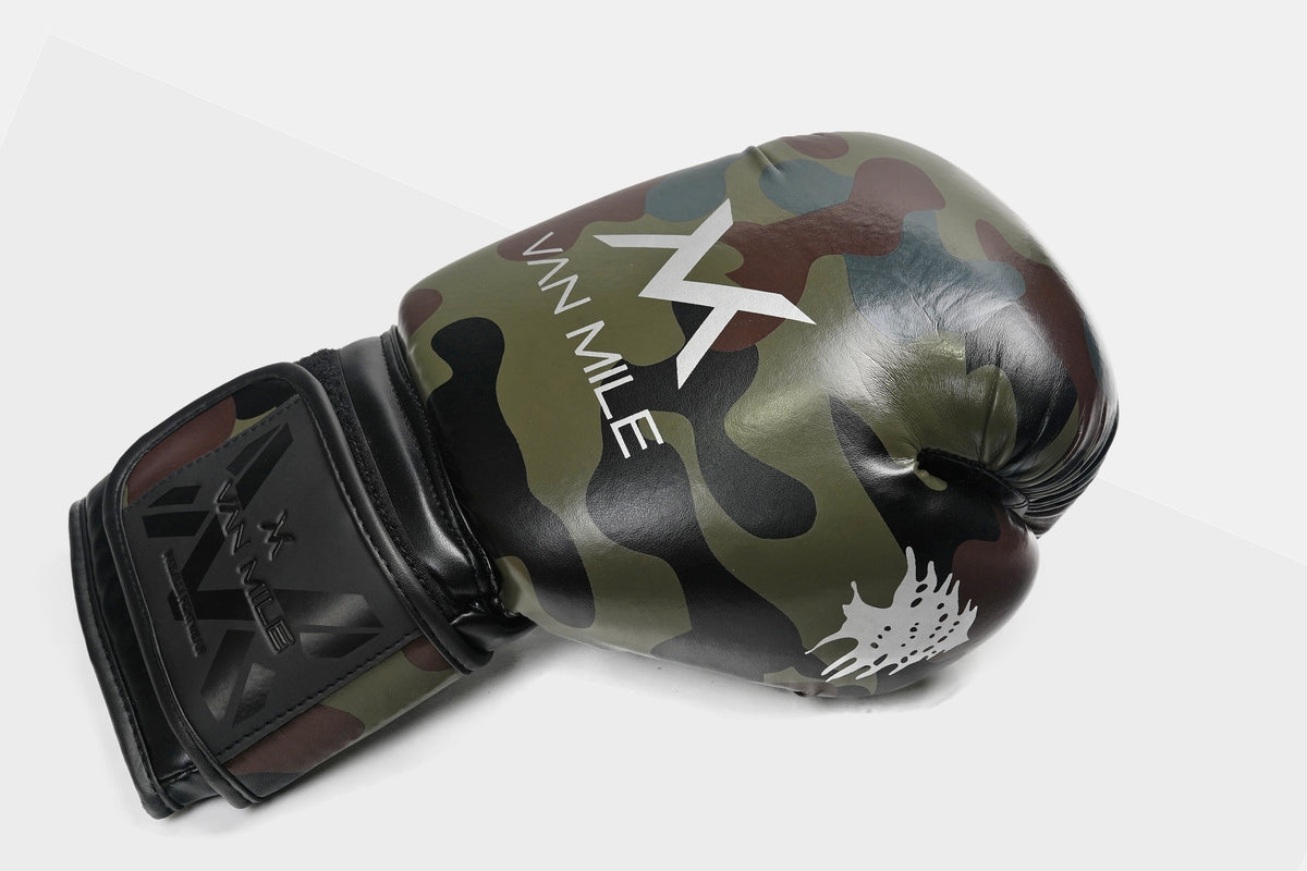 VAN MILE PU 4.0 Boxing Gloves in Camo Olive Green – side view