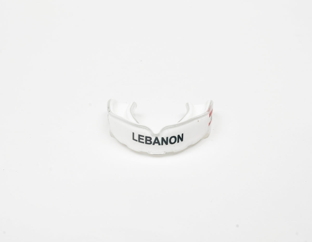 VAN MILE LIMITED Edition Lebanon Mouth Guard Double Layer in White – front view