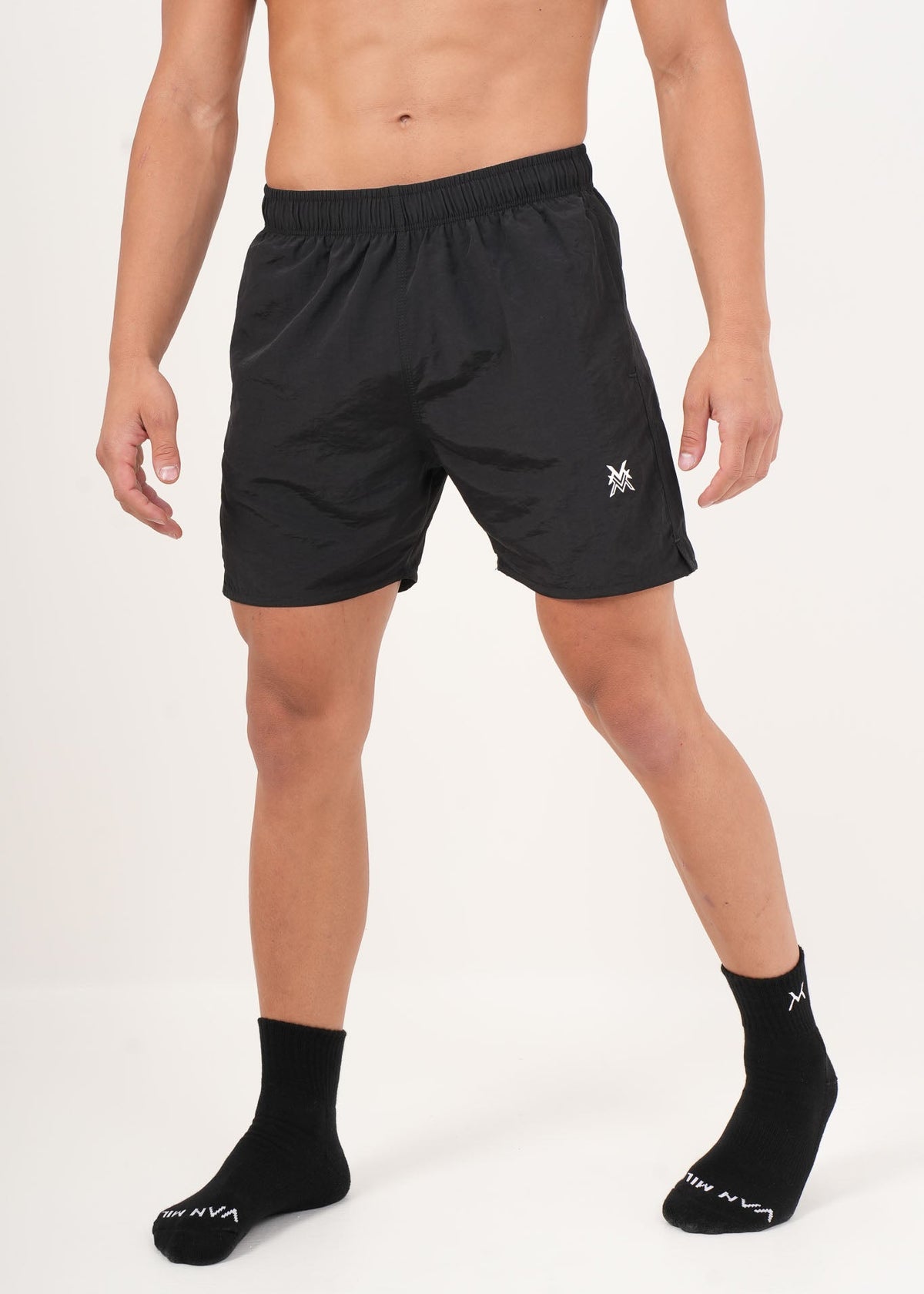 Men's VAN MILE HYDROFLEX Swim Short in Black – front view