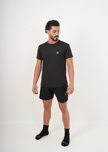 Men's VAN MILE MOTION Quick-Dry T-Shirt in Black – full-length front view