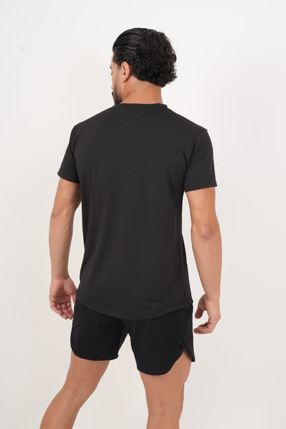 Men's VAN MILE MOTION Quick-Dry T-Shirt in Black – back view